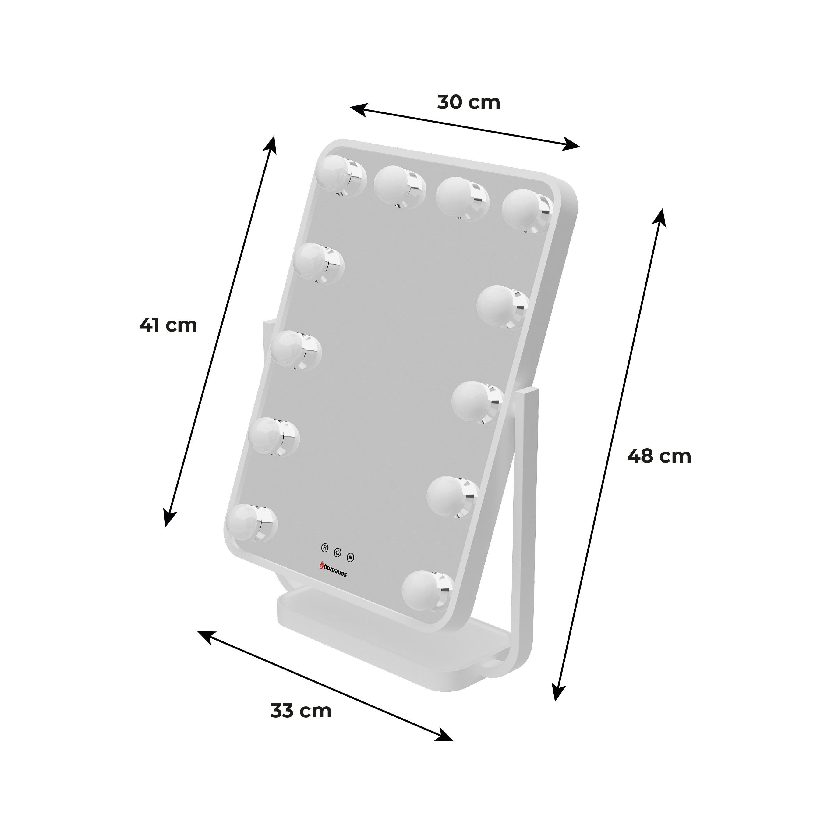 Lustro do makijażu Humanas HS HM01 z oświetleniem LED białe