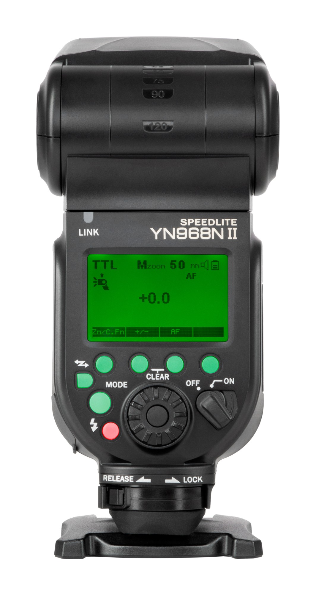 Lampa błyskowa Yongnuo YN968N II do Nikon tył panel sterowania LCD