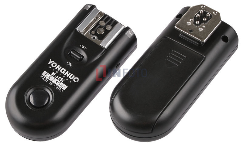 Zestaw dwóch wyzwalaczy radiowych Yongnuo RF603C II z kablem C1 do Canon