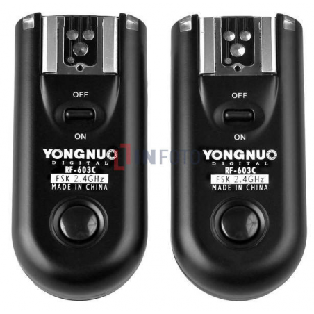 Zestaw dwóch wyzwalaczy radiowych Yongnuo RF603N II z kablem N1 do Nikon
podwójny