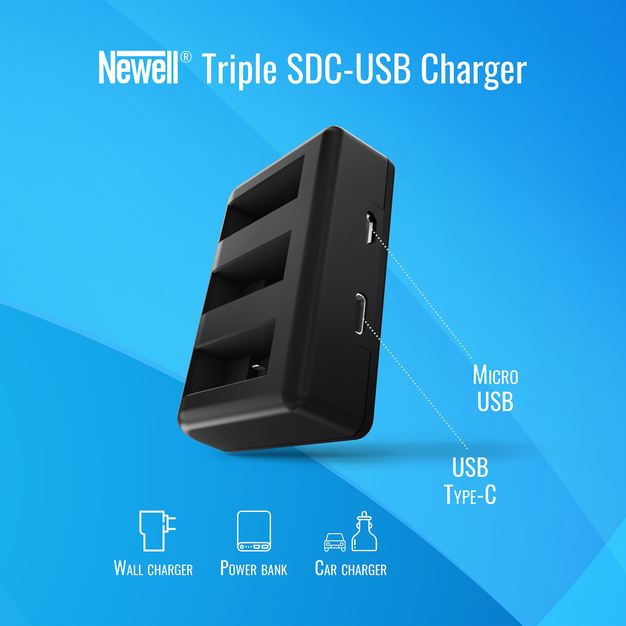 Ładowarka trójkanałowa Newell SDC-USB do akumulatorów AABAT-001 - Zdjęcie 5 Ładowarka trójkanałowa Newell SDC-USB do akumulatorów AABAT-001 - Zdjęcie 5