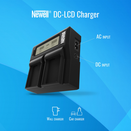Ładowarka dwukanałowa Newell DC-LCD do akumulatorów LP-E6 do Canon