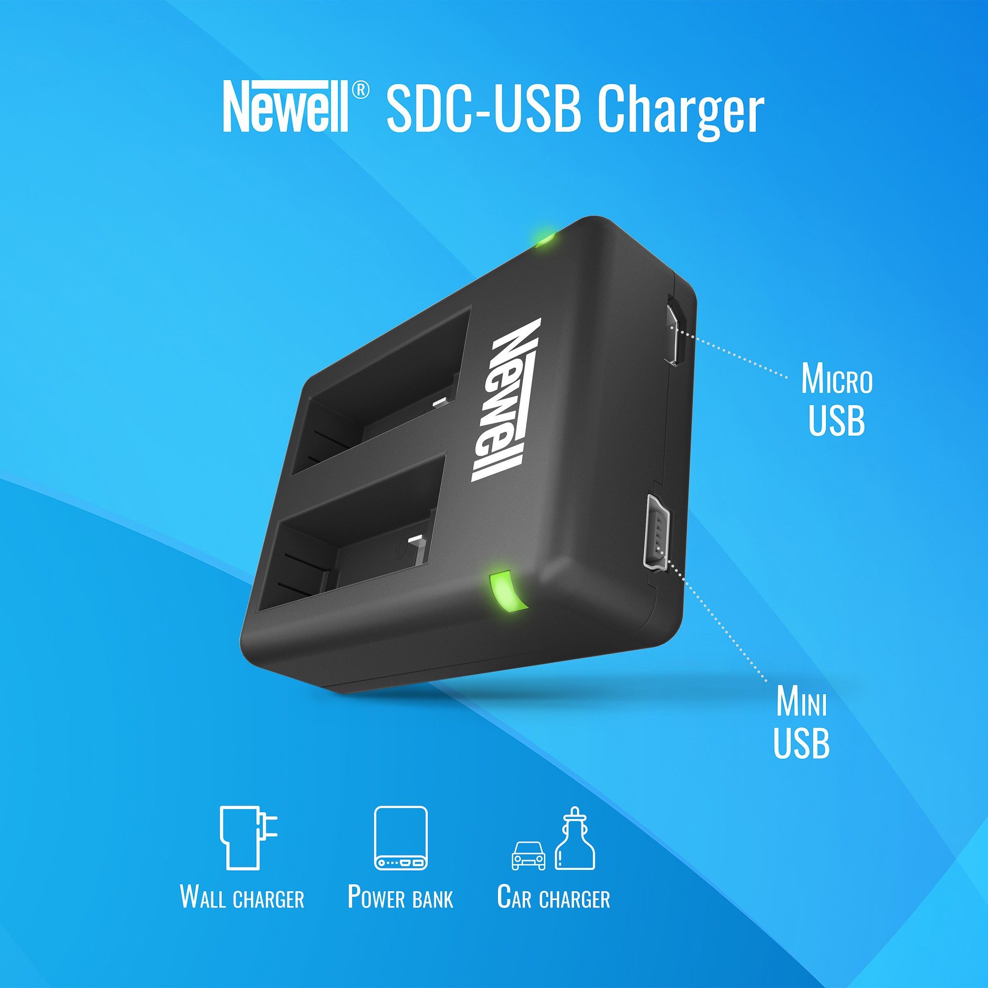 Ładowarka dwukanałowa Newell SDC-USB do akumulatorów AHDBT-401 - Zdjęcie 5 Ładowarka dwukanałowa Newell SDC-USB do akumulatorów AHDBT-401 - Zdjęcie 5