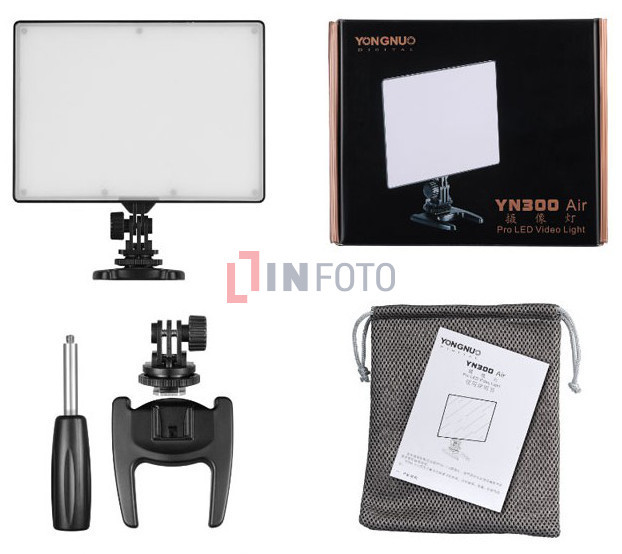 Lampa LED Yongnuo YN300 Air zawartość zestawu Lampa LED Yongnuo YN300 Air zawartość zestawu